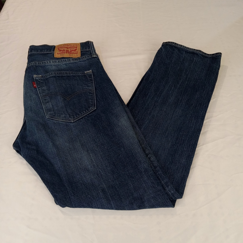 Levi's Men's 501 Distressed Blue Denim Jeans Size 32X30